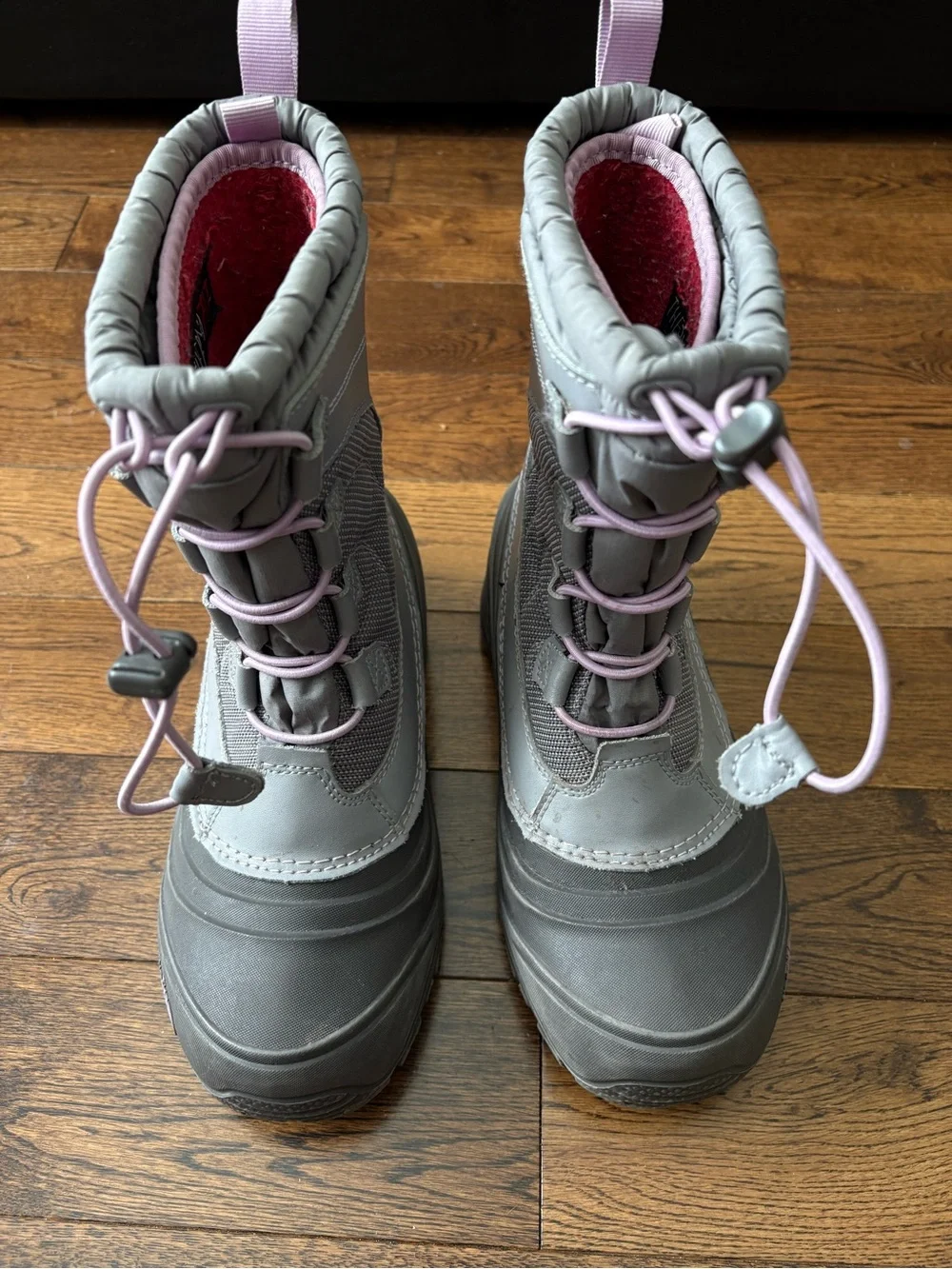 The North Face Kids Gray and Light Purple Waterproof Snow Boots Size 4